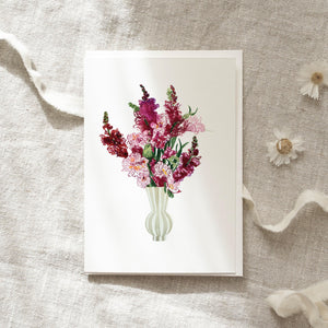 Greeting card · Pink flower bouquet