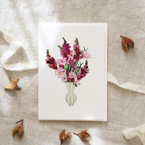 Greeting card · Pink flower bouquet