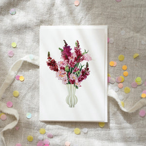 Greeting card · Pink flower bouquet