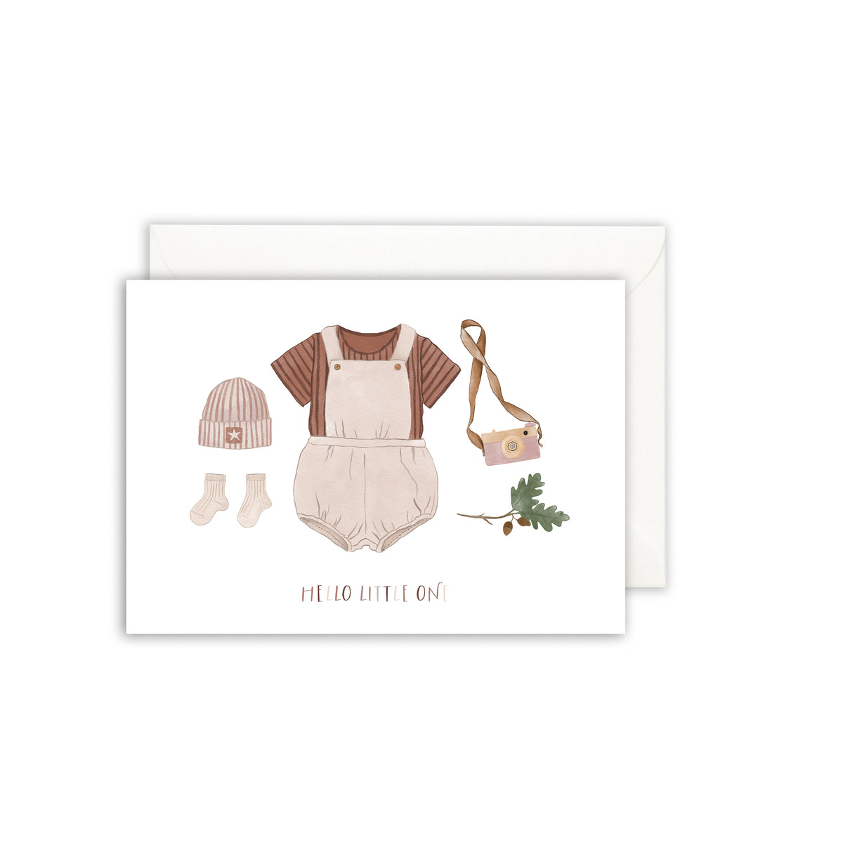 Greeting card · Baby dress | brown