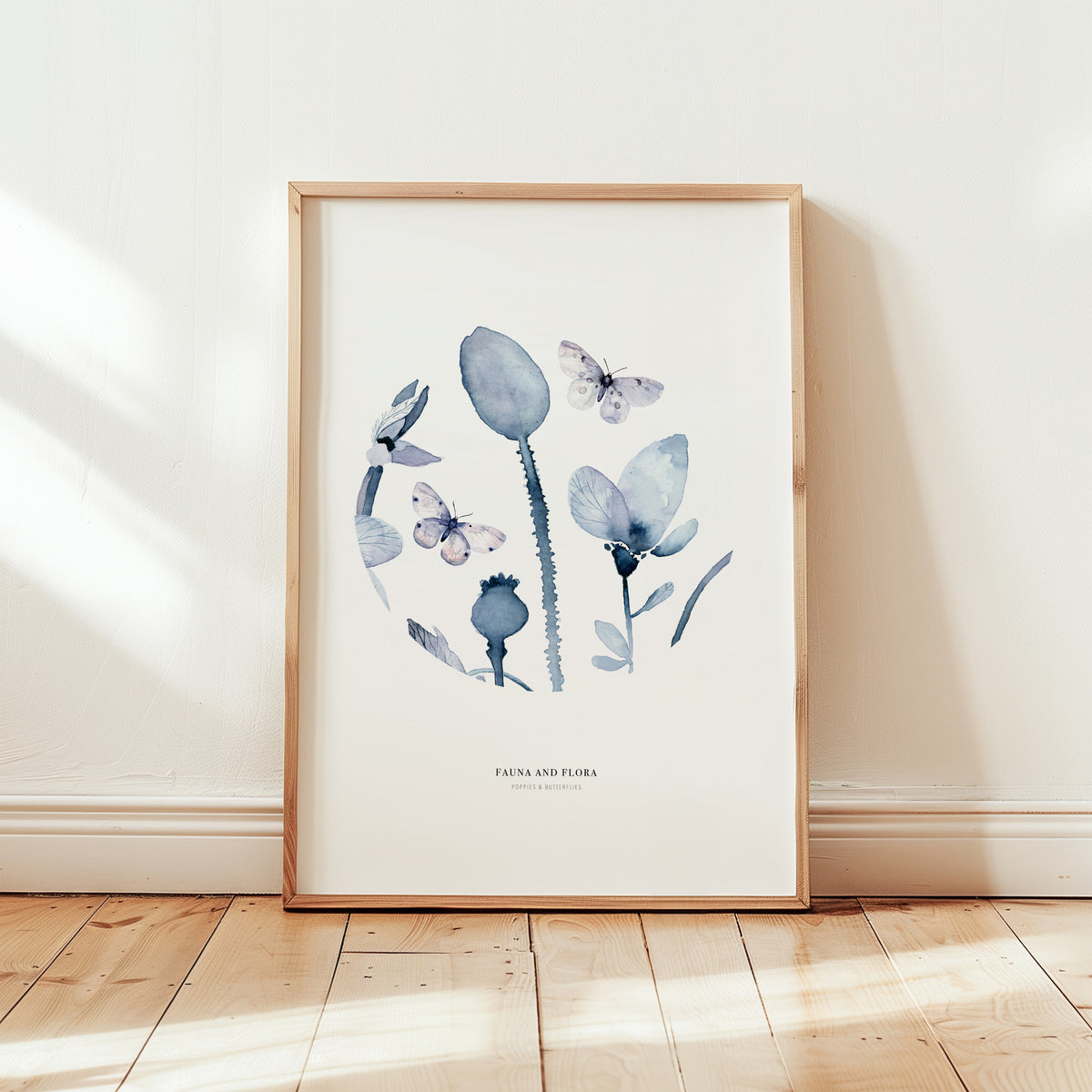 Art print - Poppies &amp;amp; butterflies