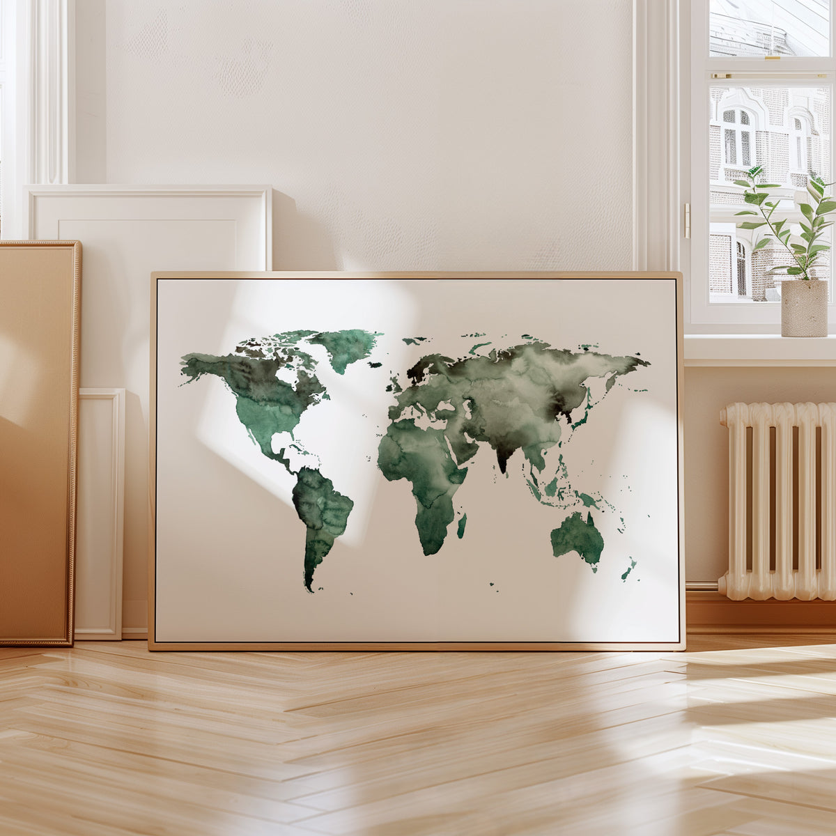 Art Print - World Map | World map Green