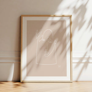 Kunstdruck - Art Line | Hello (Nude)