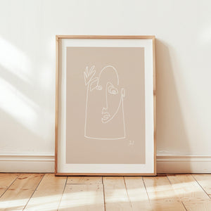 Kunstdruck - Art Line | Hello (Nude)