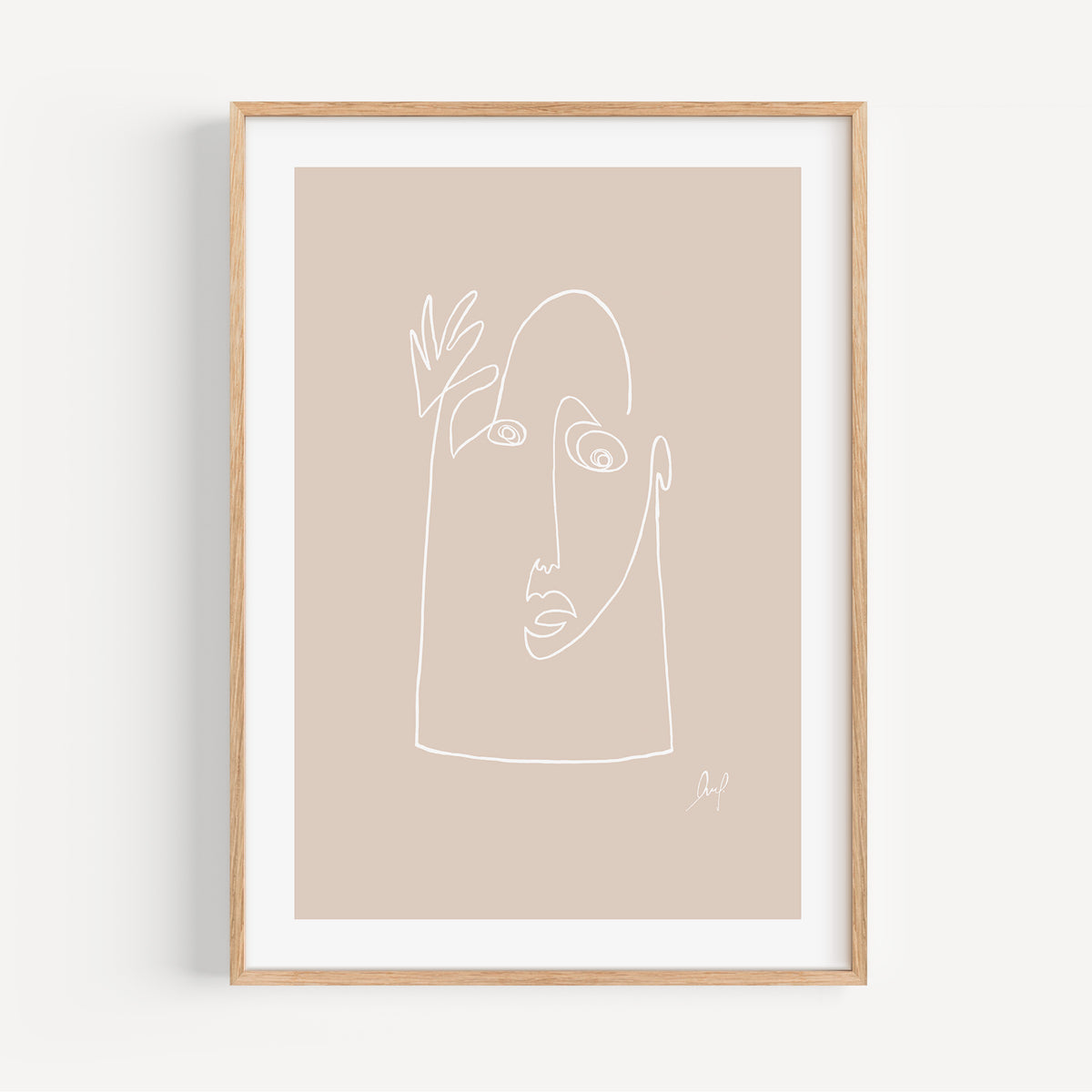 Kunstdruck - Art Line | Hello (Nude)