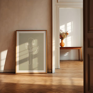 Kunstdruck - Art Line | The Thinker (Pale Green)