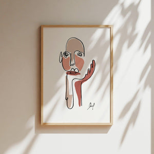Kunstdruck - Art Line | The Thinker (Tri)