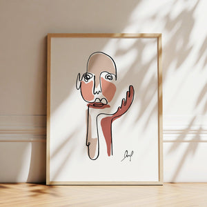 Kunstdruck - Art Line | The Thinker (Tri)