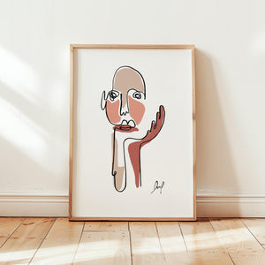 Kunstdruck - Art Line | The Thinker (Tri)
