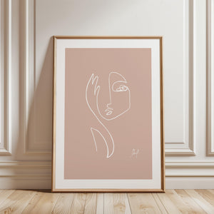 Kunstdruck - Art Line | Where am I (Rose)