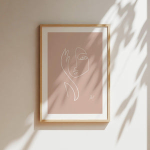 Kunstdruck - Art Line | Where am I (Rose)