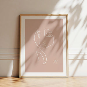 Kunstdruck - Art Line | Where am I (Rose)