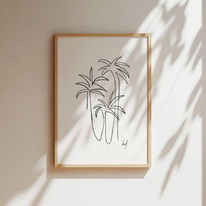 Kunstdruck - Art Line | Palms I