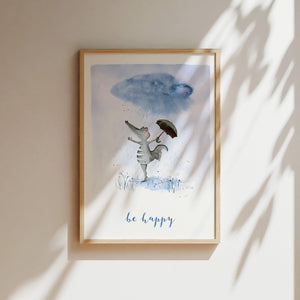 Kunstdruck - Be happy crocodile