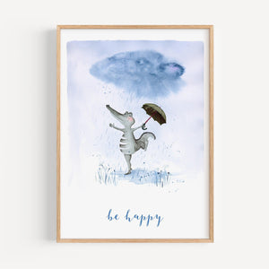 Kunstdruck - Be happy crocodile