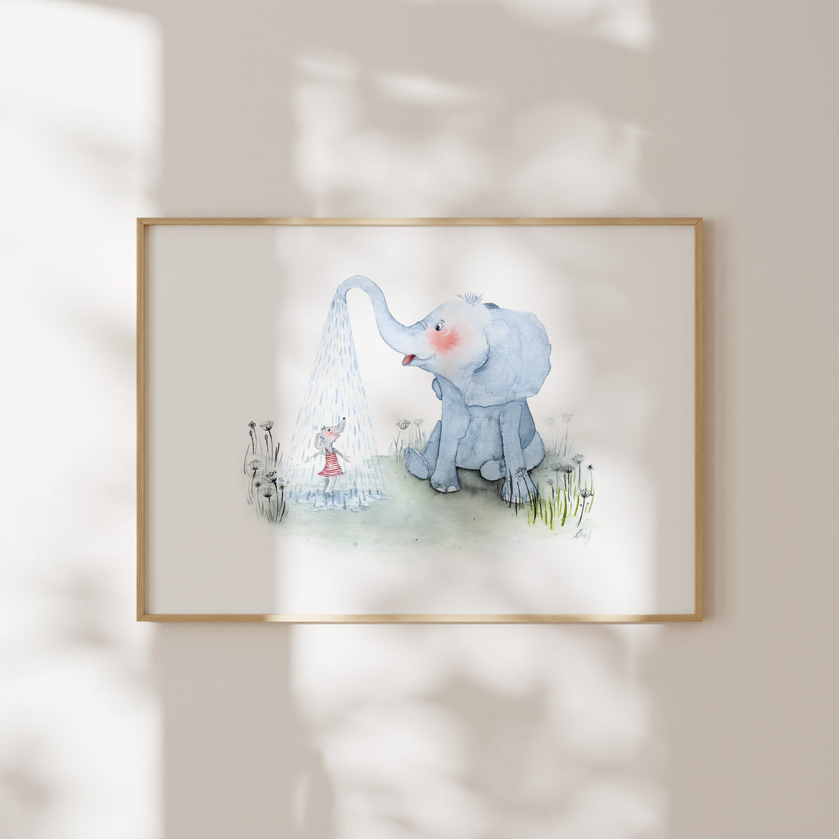 Kunstdruck - Elephant Shower