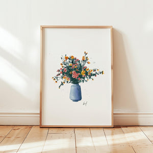 Art Print - Blue Flower Vase