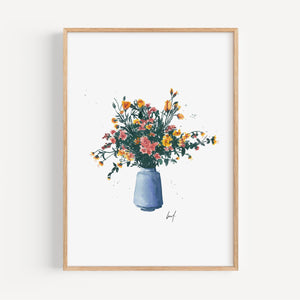 Art Print - Blue Flower Vase