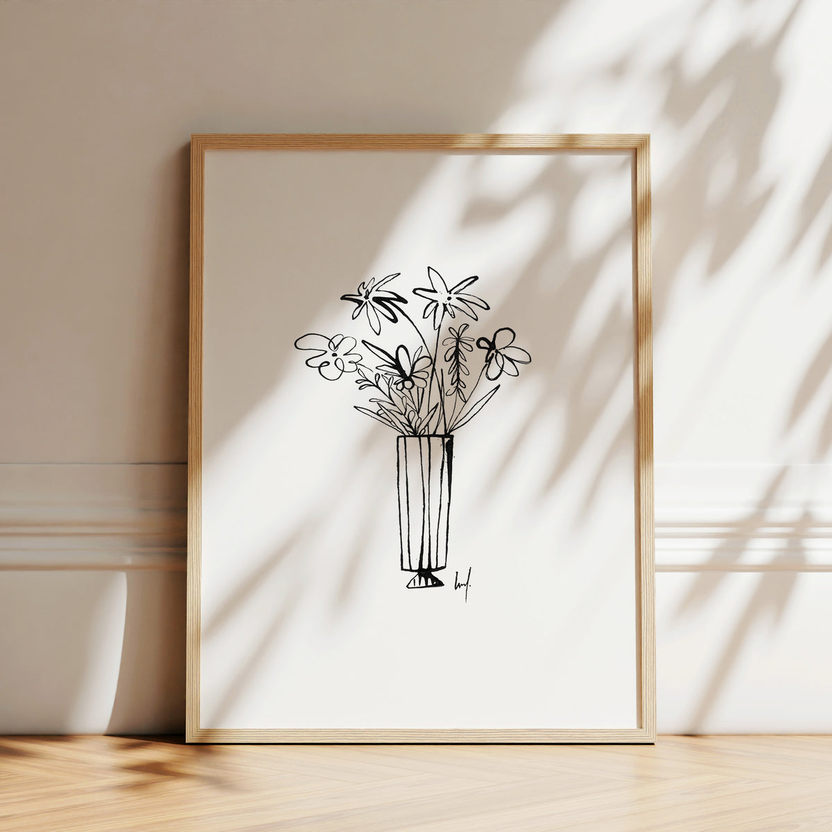Art Print - Art Line | B/W Flower Vase