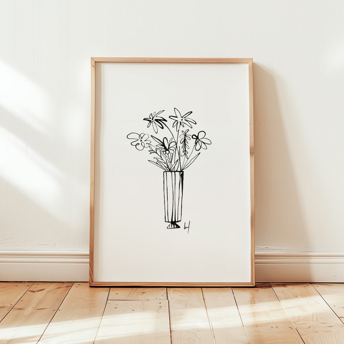 Art Print - Art Line | B/W Flower Vase