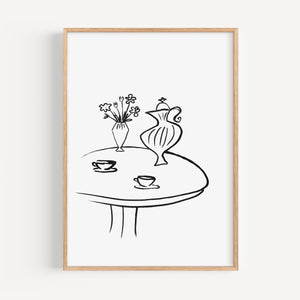 Kunstdruck - Art Line |  B/W Coffeetable