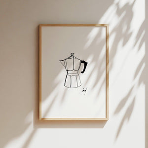 Kunstdruck - Art Line | B/W Espresso Maker