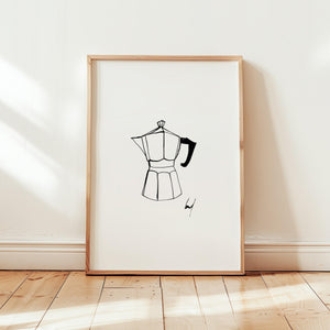 Kunstdruck - Art Line | B/W Espresso Maker