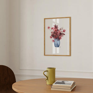 Art Print - Red Autumn Flowers