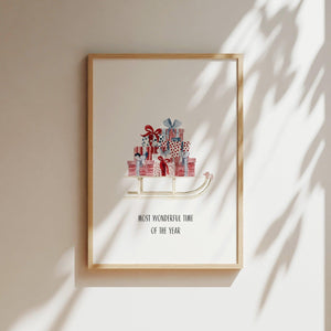 Kunstdruck - Weihnachtsschlitten