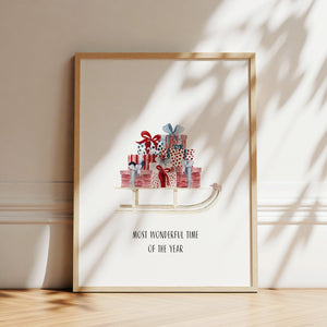 Kunstdruck - Weihnachtsschlitten