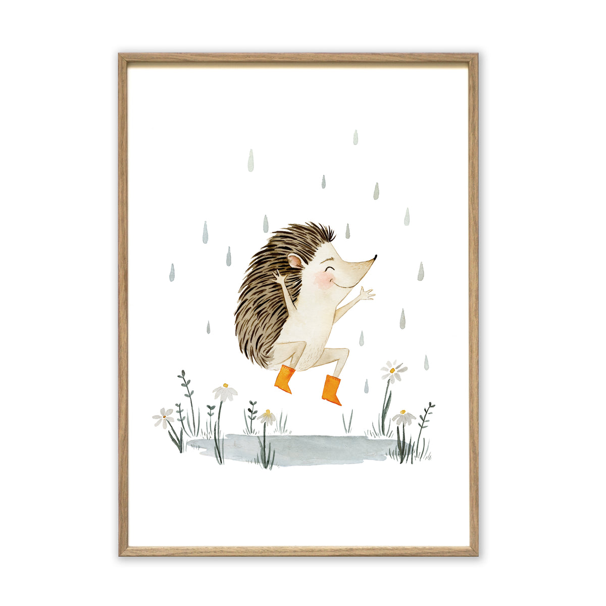 Kunstdruck - Igel | Dancing in the rain