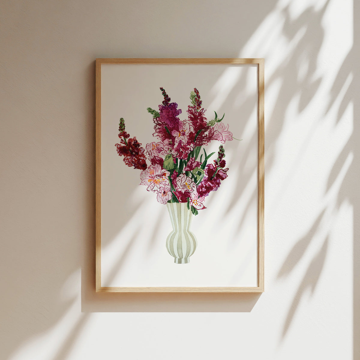 Art print - Pink flower bouquet