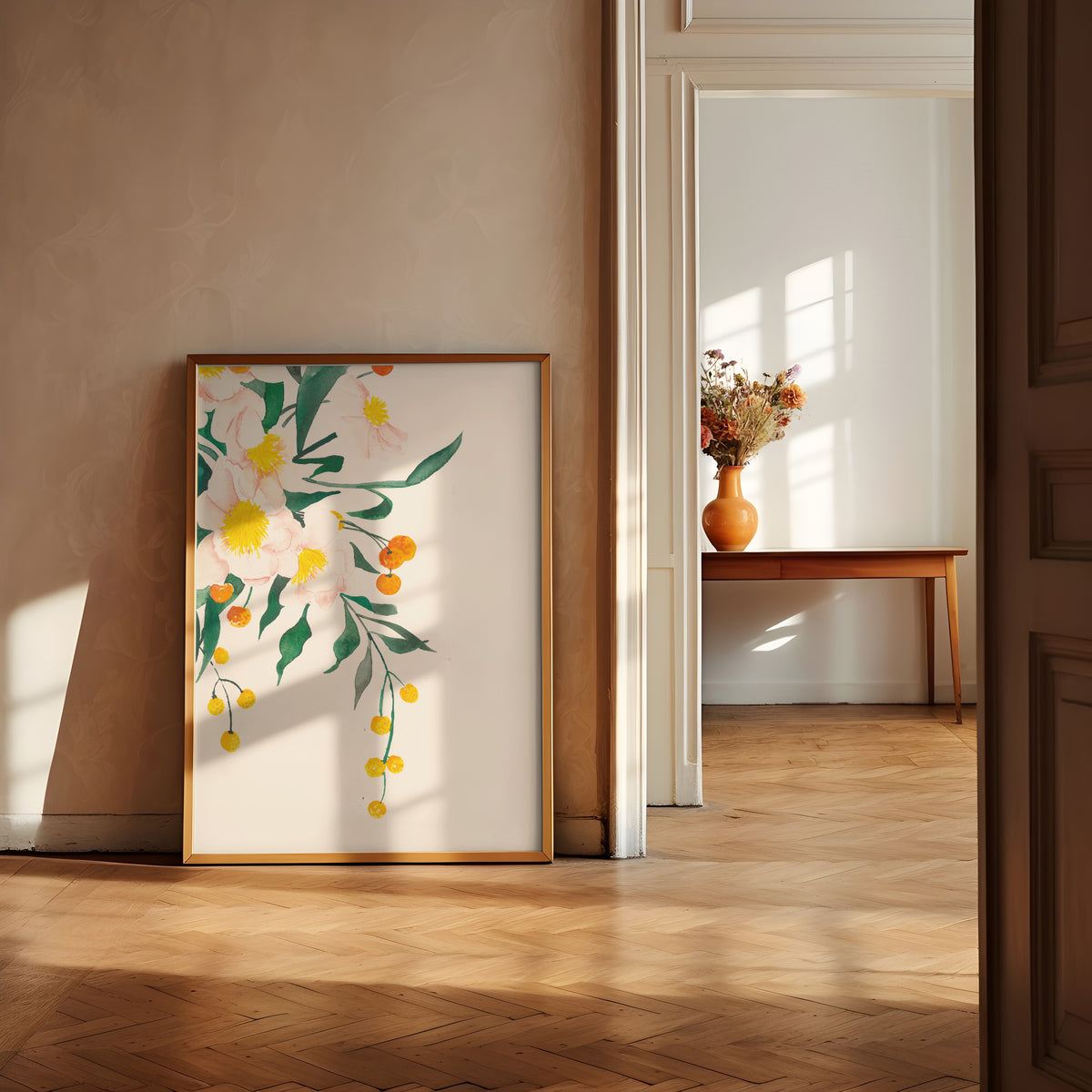Kunstdruck - Orange Flowers