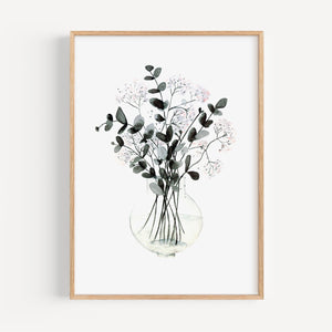 Limited Art Print - Pale Blossoms with Eucalyptus