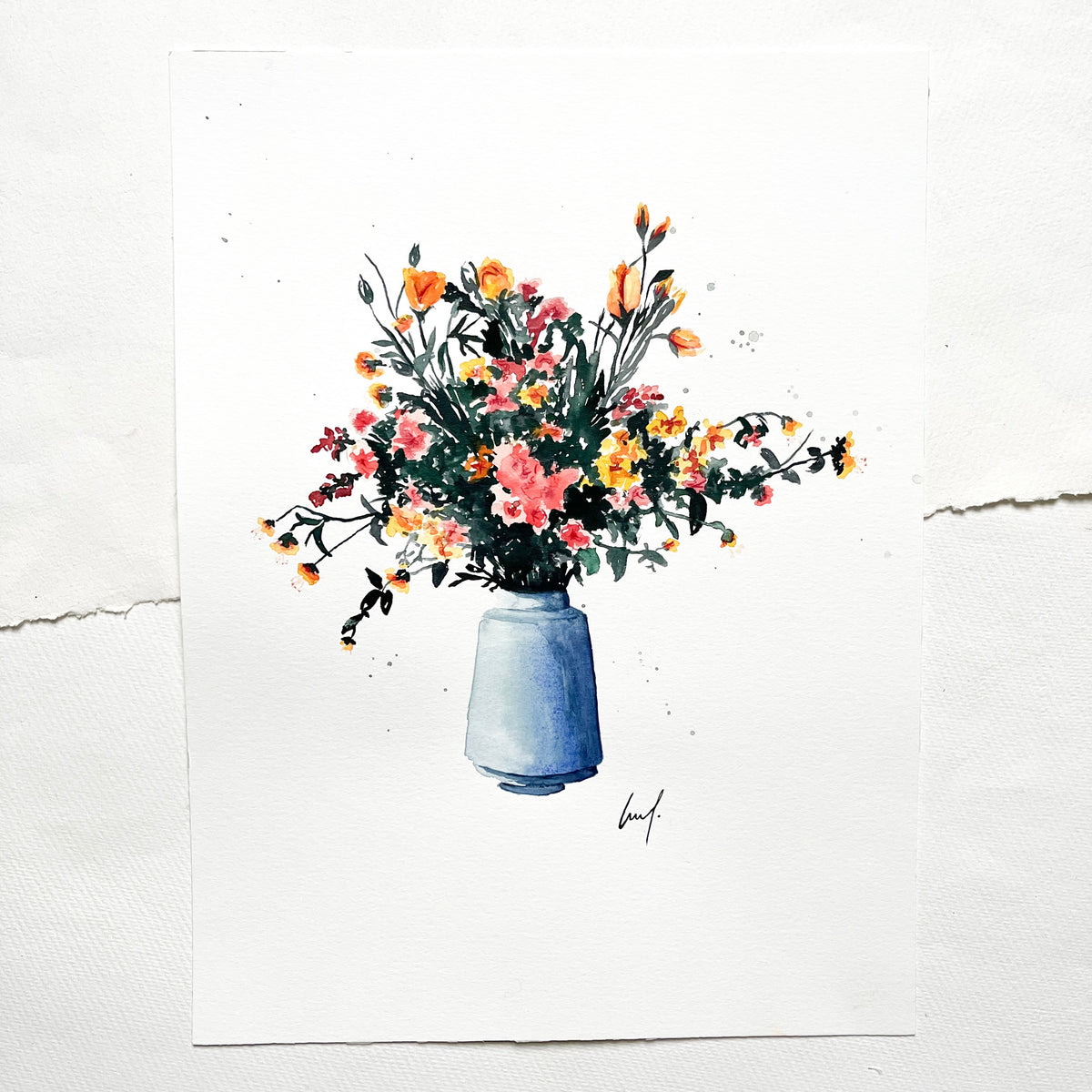 Original-Illustration | Blue Flower Vase