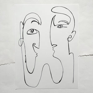 Original-Illustration | Couple | One-line drawing