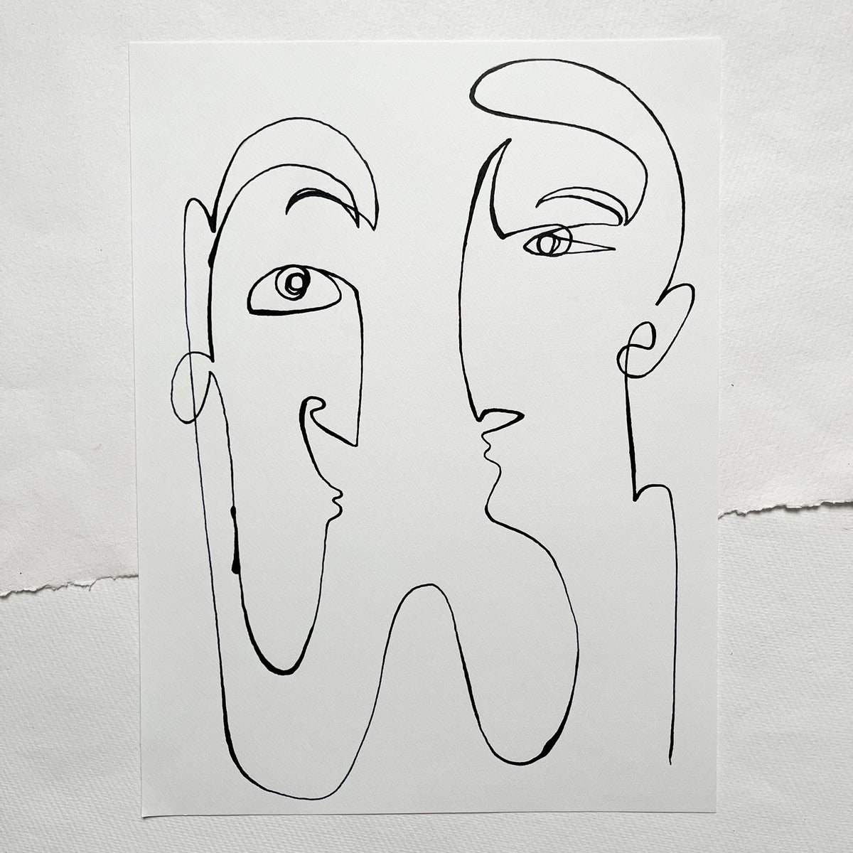 Original illustration | Couples | One-line drawing