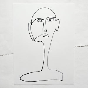 Original-Illustration | Mr. Longneck | One-line drawing