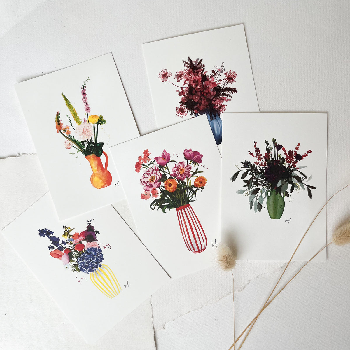 Postkarten Set · Blumen in Vase