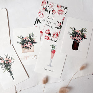 Postkarten Set · Good things are coming