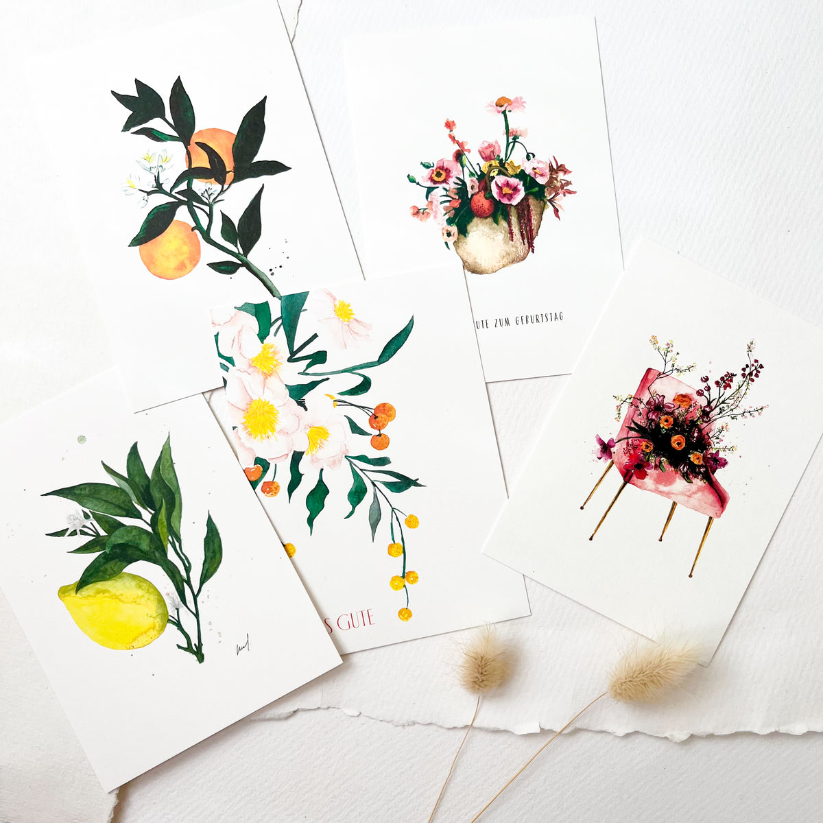 Postkarten Set · Blumengrüße II