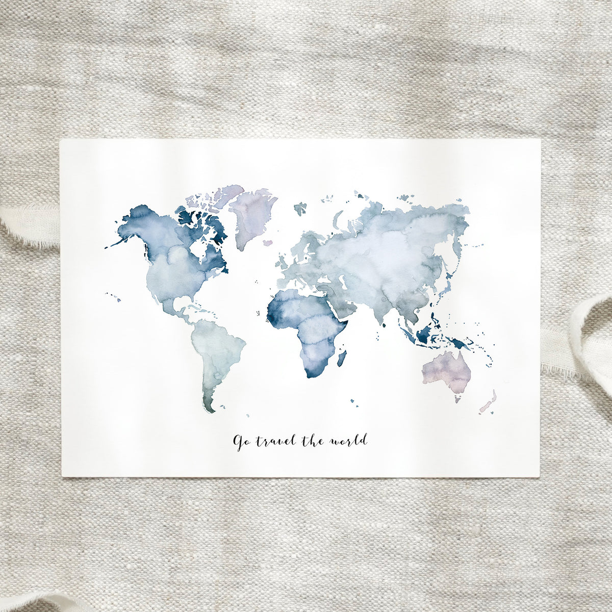 Postcard - World Map | Blue