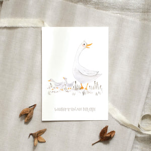 Postkarte · Willkommen auf der Erde | Gans