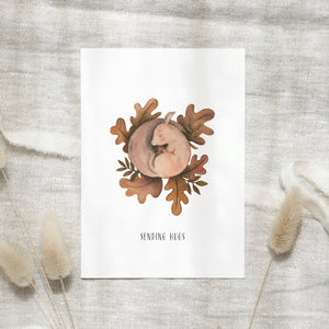 Postkarte · Eichhörnchen | Sending hugs