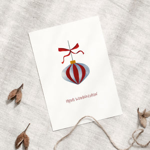 Postkarte · Weihnachtskugel | Schleife