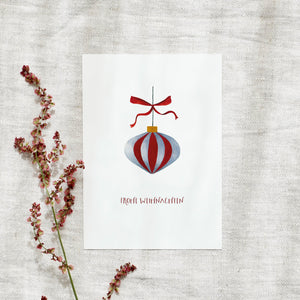 Postkarte · Weihnachtskugel | Schleife