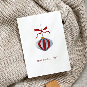 Postkarte · Weihnachtskugel | Schleife