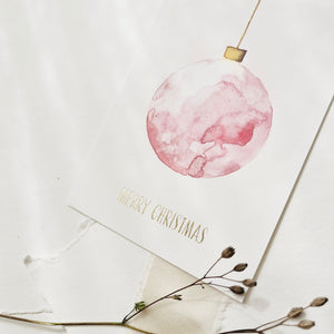 Postkarte - Rose Christmas Bauble