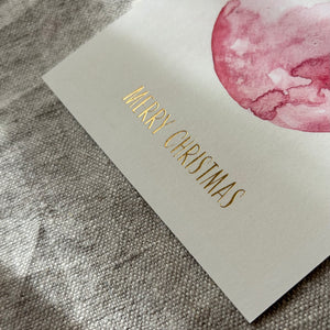 Postkarte - Rose Christmas Bauble
