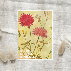 Postkarte · Wildflowers | Schönes buntes Leben